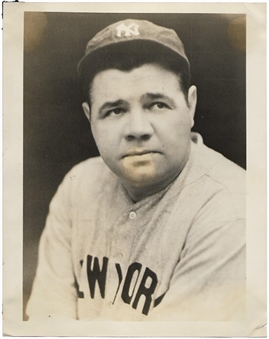 Babe Ruth Vintage Type IV Photo - Dugout Bust Portrait (PSA/DNA)